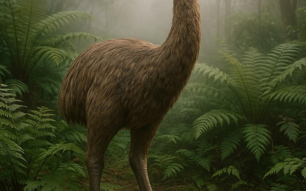 Gigantesco struzzo estinto: moa nella storia naturale