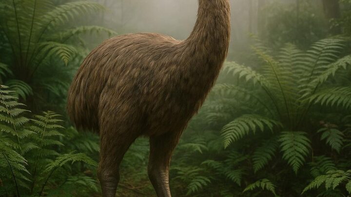 Gigantesco struzzo estinto: moa nella storia naturale